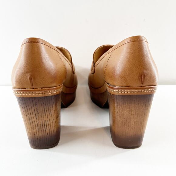 Korks Regina Penny Loafer Platform Oxford Heeled Shoe Brown 7.5 - Picture 7 of 9